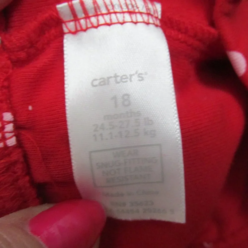 Carters Pull On Shorts Toddler Girls Size 18M Red Pink Polka Dot Elastic Bottoms